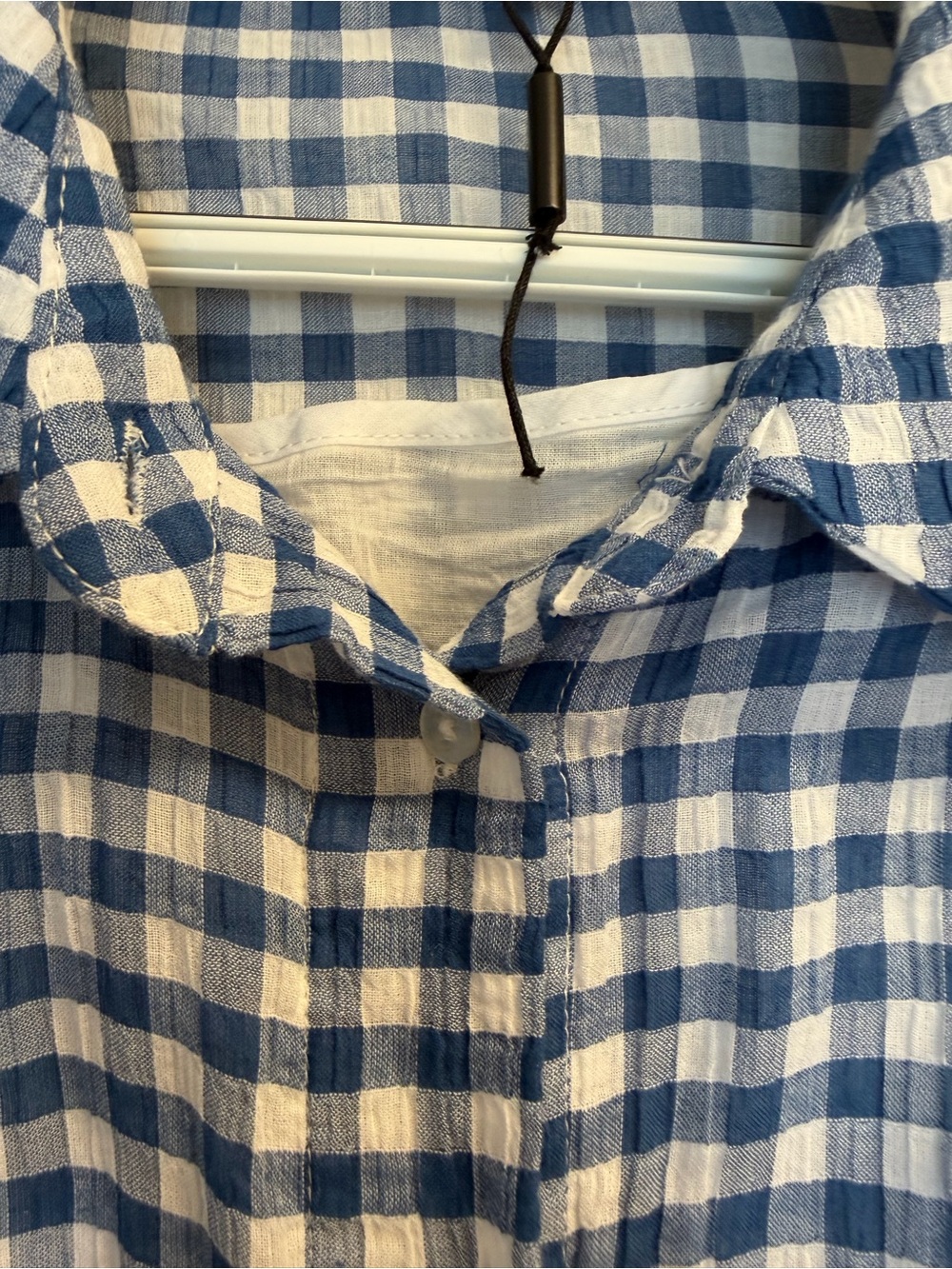 Calvin Klein Blue White Gingham Maxi Button sShirt Dress with Tie Waist Size 8 - Picture 12 of 16